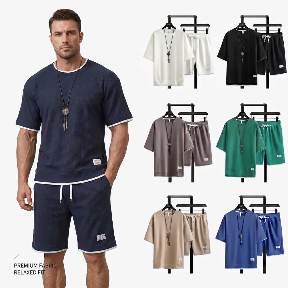 Streetwear Brand Shorts - Yazlık Erkek Waffle Örgü Eşofman Takımı