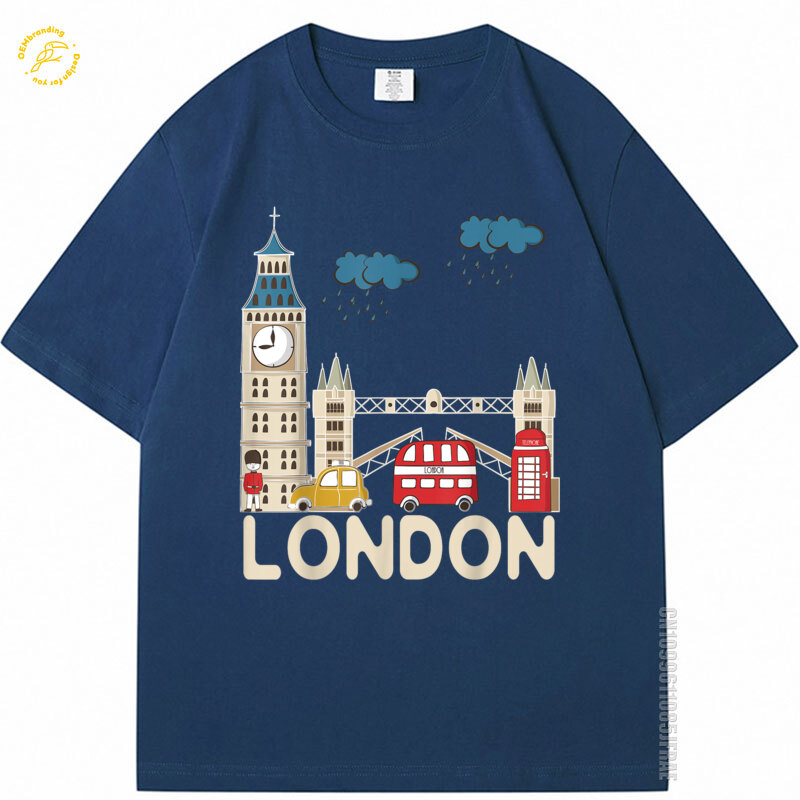Streetwear Brand London - Yağmurlu Londra Tshirt Sevimli Hatıra Büyük