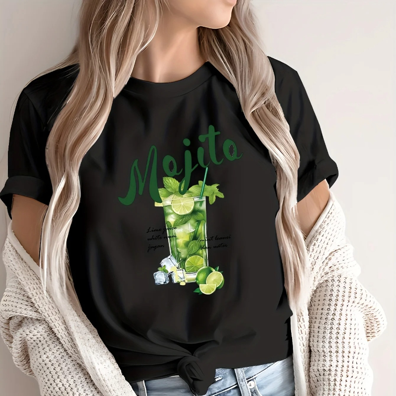 Streetwear Brand Drops - Mojito Kokteyl İçecek Grafik Kadın T-Shirt