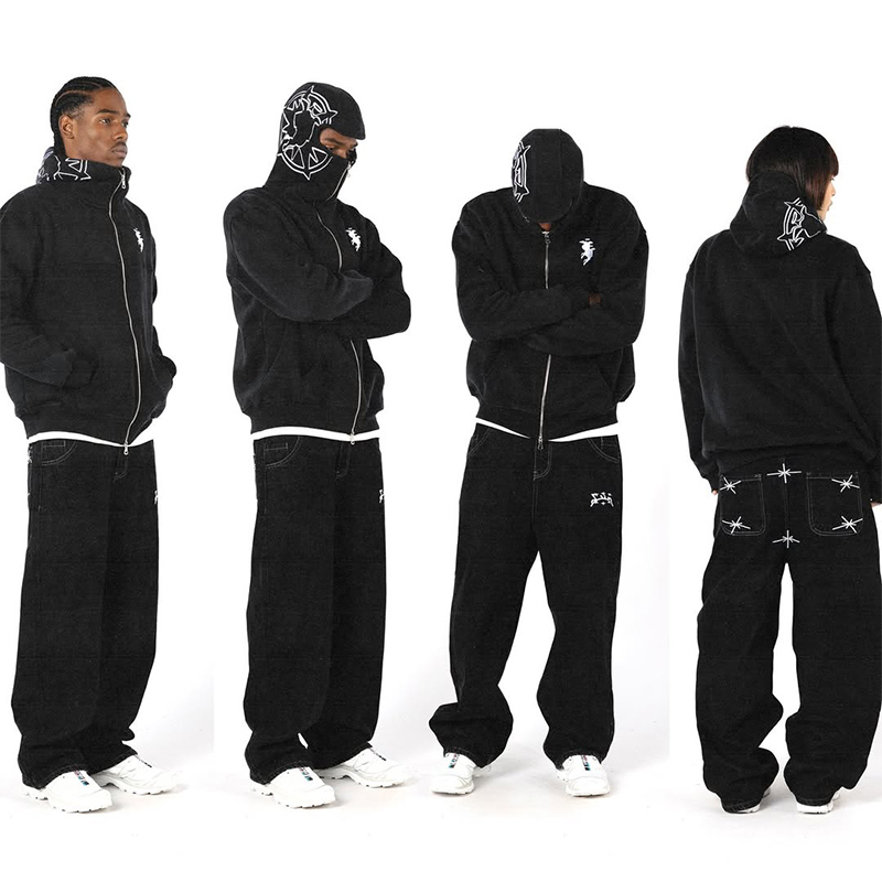Streetwear Brand Y2K - Nakış grafik streetwear kapüşonlu svetşört Y2K