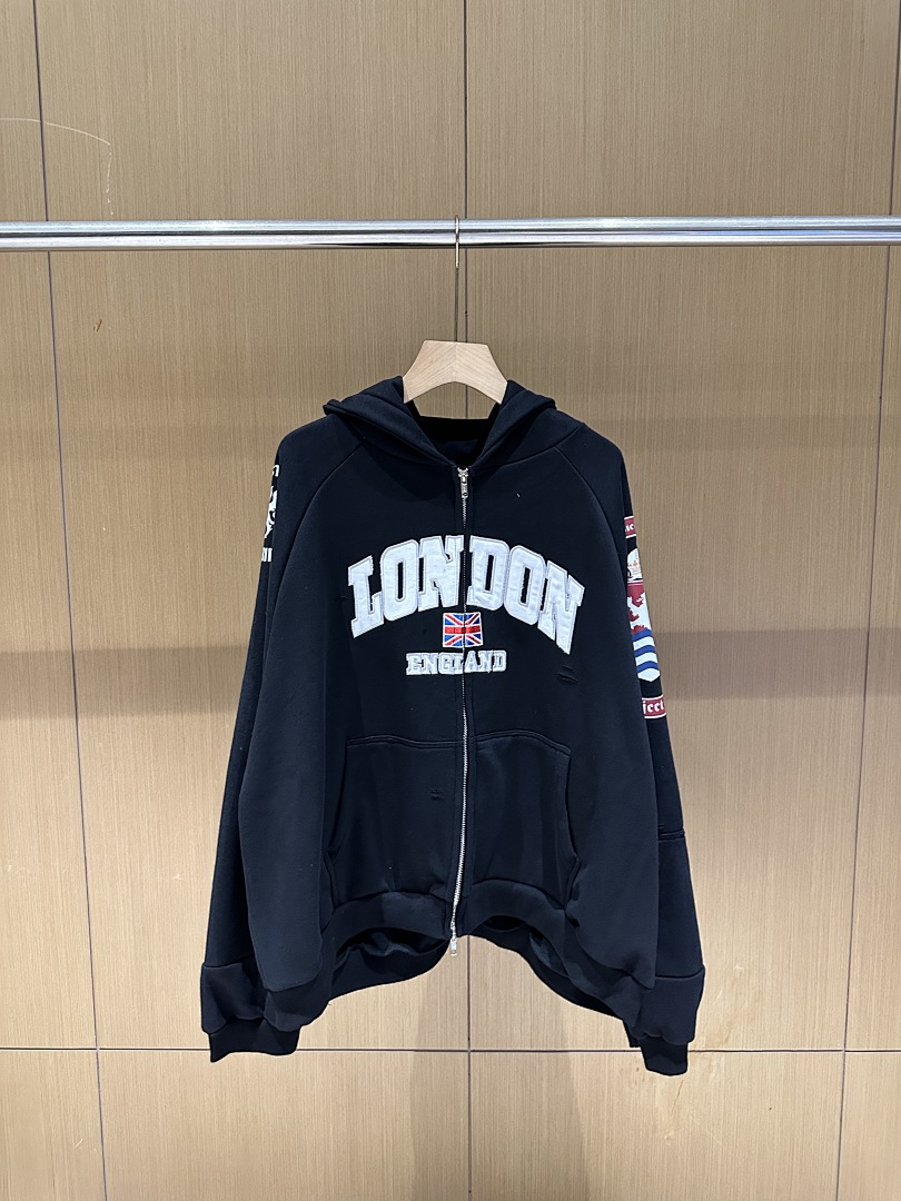 Streetwear Brand London - 25S Yıkanmış Dekonstrüksiyon Londra İşlemeli Patchwork