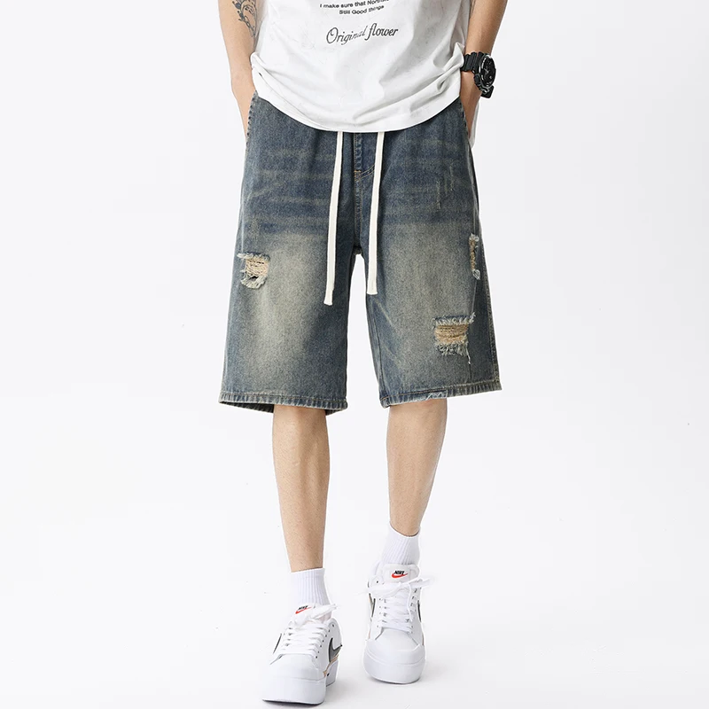 Yaz ince Denim şort erkek Retr - Streetwear Brand Shorts incelemesi ve fiyatı
