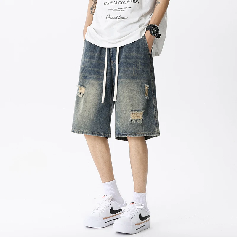 Yaz ince Denim şort erkek Retr - Streetwear Brand Shorts incelemesi ve fiyatı