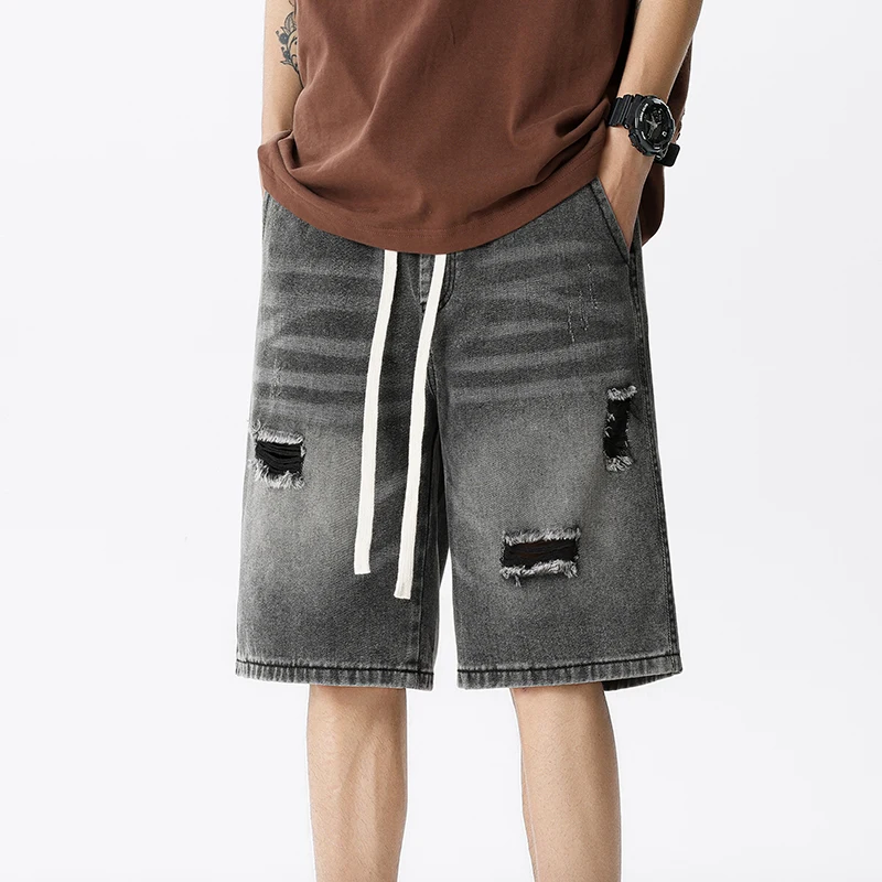 Yaz ince Denim şort erkek Retr - Streetwear Brand Shorts incelemesi ve fiyatı
